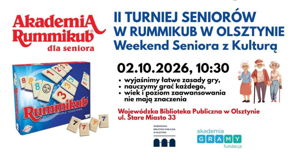 II Turniej Seniorów w Rummikub w Olsztynie – Weekend Seniora z Kulturą