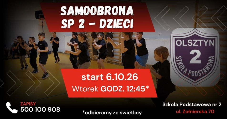 Start treningów samoobrony dla dzieci DEFENDER KRAV MAGA w SP 2