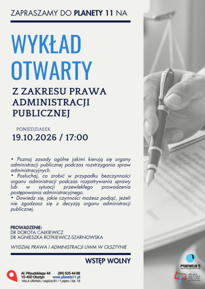 Wykład otwarty z zakresu prawa administracji publicznej